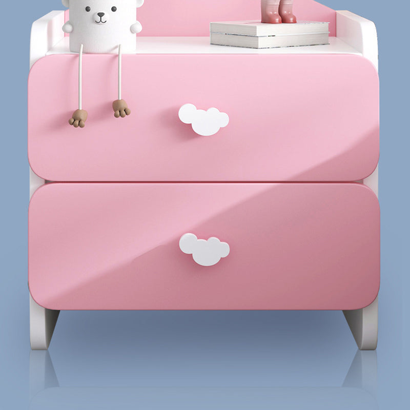 Modern Eclectic Kids Rectangular Panel Nightstand 1/2 Drawer For Bedroom