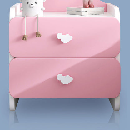 Modern Eclectic Kids Rectangular Panel Nightstand 1/2 Drawer For Bedroom