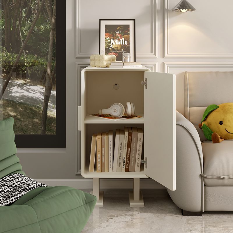 Contemporary Creative Kids Robot Square Tabletop Medium Fiberboard Nightstand 2-Cabinet For Bedroom