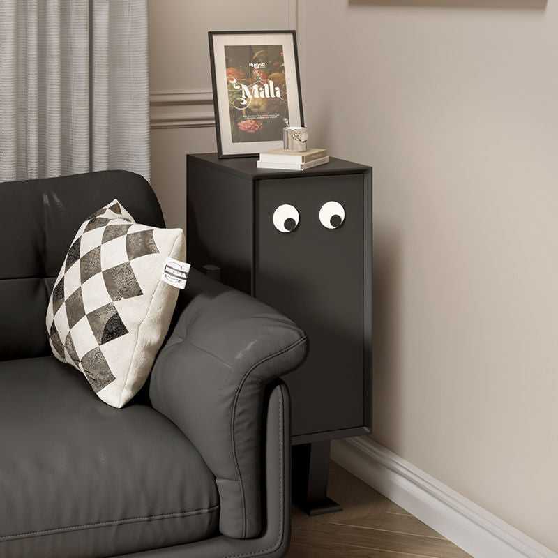 Contemporary Creative Kids Robot Square Tabletop Medium Fiberboard Nightstand 2-Cabinet For Bedroom