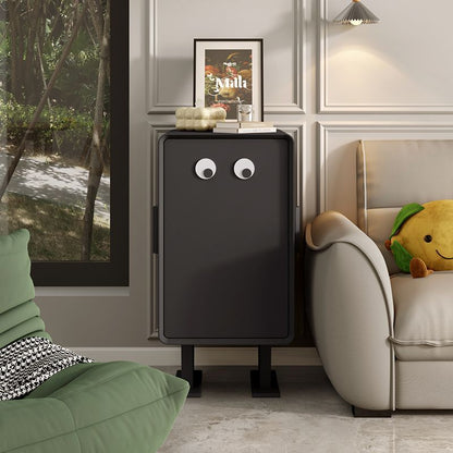 Contemporary Creative Kids Robot Square Tabletop Medium Fiberboard Nightstand 2-Cabinet For Bedroom