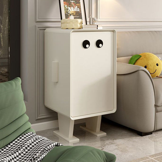 Contemporary Creative Kids Robot Square Tabletop Medium Fiberboard Nightstand 2-Cabinet For Bedroom