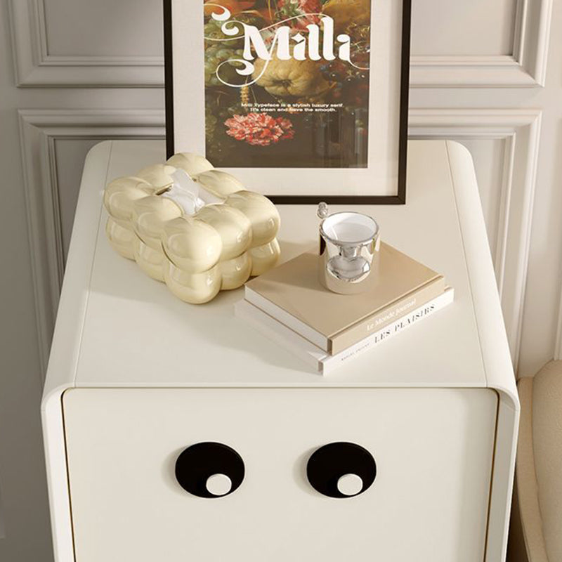 Contemporary Creative Kids Robot Square Tabletop Medium Fiberboard Nightstand 2-Cabinet For Bedroom