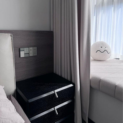 Contemporary Luxury Rectangular Solid Wood Nightstand 3-Drawer For Bedroom