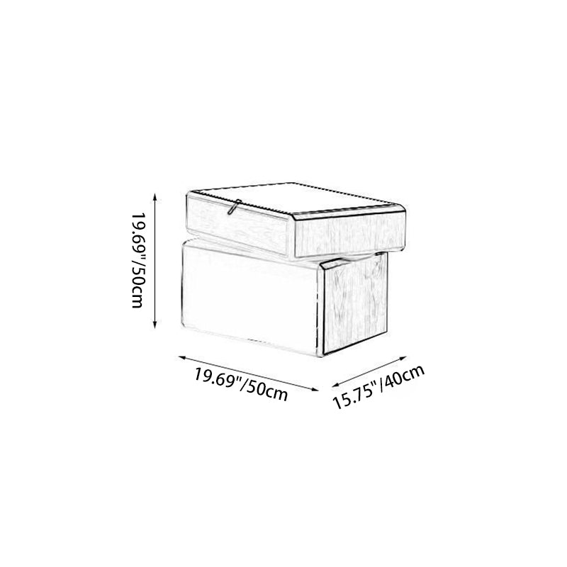 Contemporary Luxury Rectangular Solid Wood Nightstand 3-Drawer For Bedroom