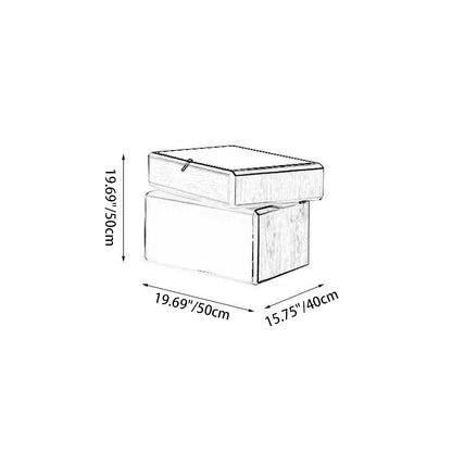 Contemporary Luxury Rectangular Solid Wood Nightstand 3-Drawer For Bedroom