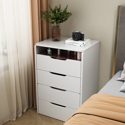 Modern Minimalist Rectangular Glass Board Makeup Vanity 3-Drawer For Bedroom