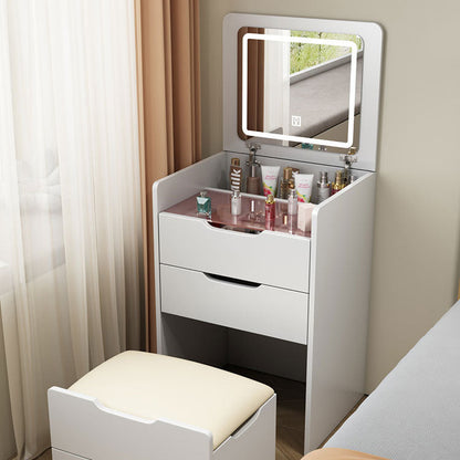 Modern Minimalist Rectangular Glass Board Makeup Vanity 3-Drawer For Bedroom