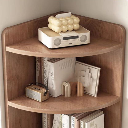Contemporary Creative Triangle Solid Wood Bookshelves 4-Shelf For Bedroom
