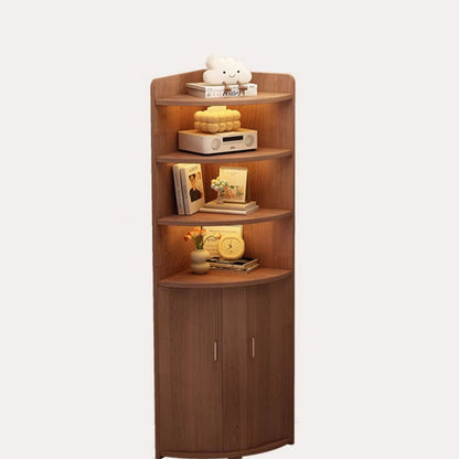 Contemporary Creative Triangle Solid Wood Bookshelves 4-Shelf For Bedroom