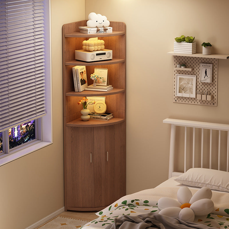 Contemporary Creative Triangle Solid Wood Bookshelves 4-Shelf For Bedroom