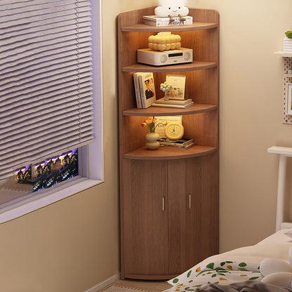 Contemporary Creative Triangle Solid Wood Bookshelves 4-Shelf For Bedroom