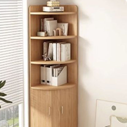 Contemporary Creative Triangle Solid Wood Bookshelves 4-Shelf For Bedroom