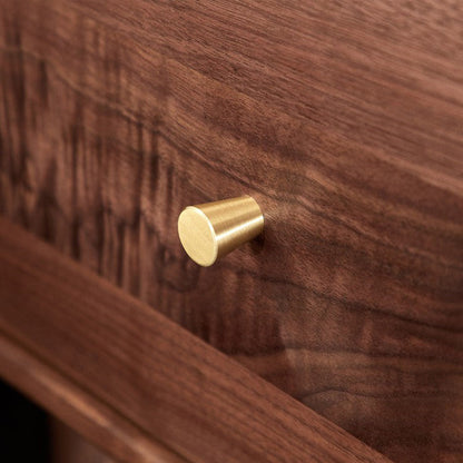 Modern Shabby Chic Rectangular Black Walnut Wood Nightstand 1-Drawer For Bedroom