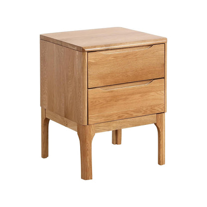 Modern Simplicity Rectangular Solid Wood Nightstand 2-Drawer For Bedroom