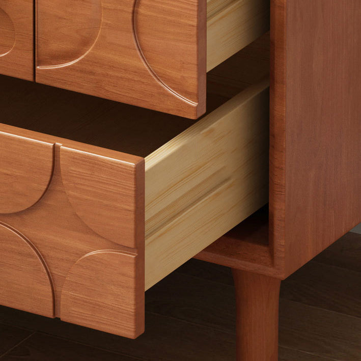 Modern Luxury Rectangular Rubberwood Brass Nightstand 2-Drawer For Bedroom