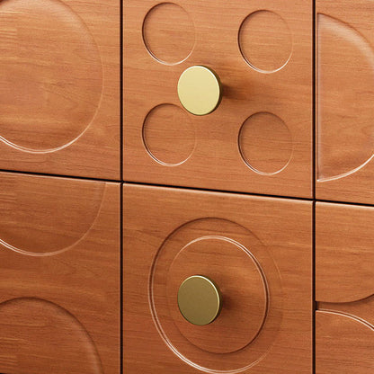 Modern Luxury Rectangular Rubberwood Brass Nightstand 2-Drawer For Bedroom