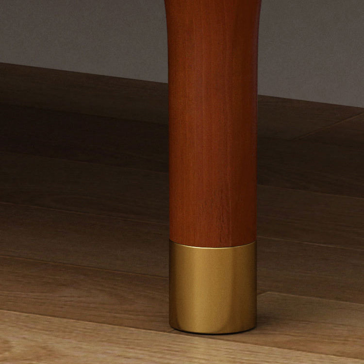 Modern Luxury Rectangular Rubberwood Brass Nightstand 2-Drawer For Bedroom