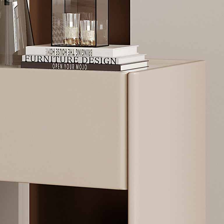 Modern Luxury Rectangular Marble Slab Solid Wood Nightstand 1-Drawer For Bedroom