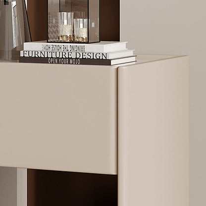 Modern Luxury Rectangular Marble Slab Solid Wood Nightstand 1-Drawer For Bedroom