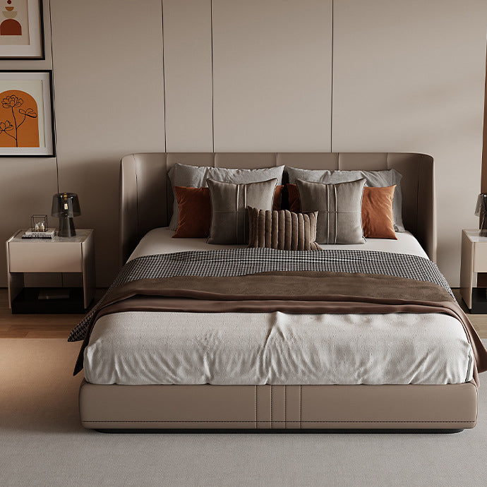 Modern Luxury Rectangular Marble Slab Solid Wood Nightstand 1-Drawer For Bedroom