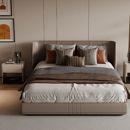 Modern Luxury Rectangular Marble Slab Solid Wood Nightstand 1-Drawer For Bedroom