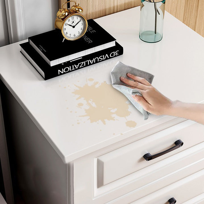 Modern Simplicity Rectangular Slab Solid Wood Nightstand 2-Drawer For Bedroom