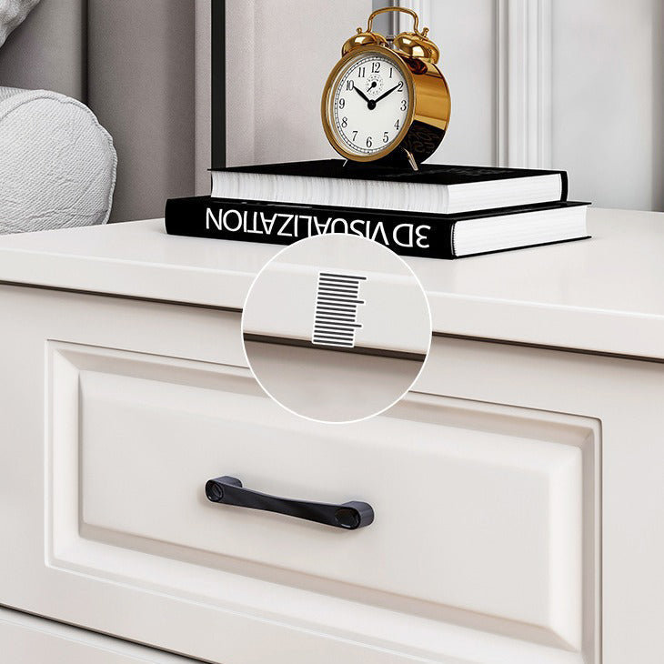 Modern Simplicity Rectangular Slab Solid Wood Nightstand 2-Drawer For Bedroom