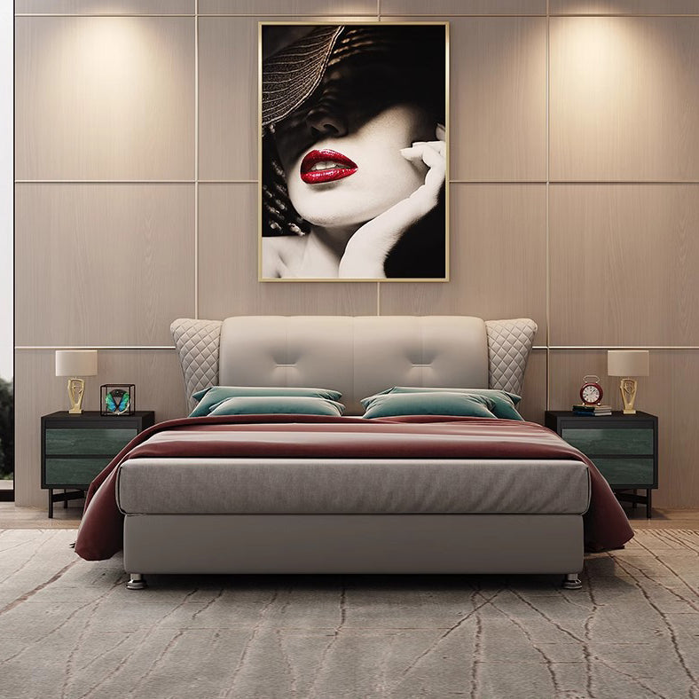 Modern Shabby Chic Removable Rectangular Tabletop Solid Wood Copper Carbon Steel Nightstand 2-Drawer For Bedroom