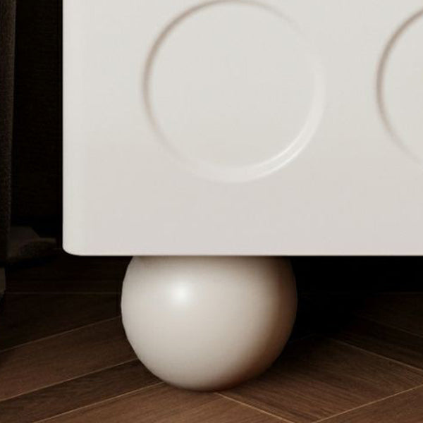 Modern Transitional Square Solid Wood Black Nightstand 2-Drawer With Ball Feet For Bedroom