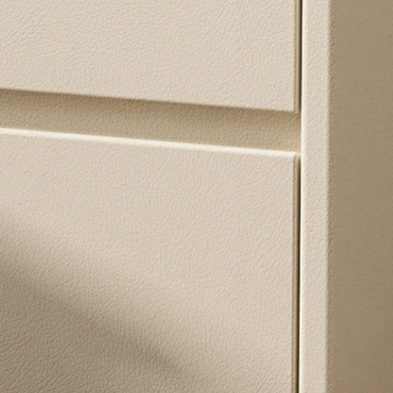 Contemporary Luxury Rectangle Microfiber Leather Solid Wood Plastic Metal Nightstand 2-Drawer For Bedroom