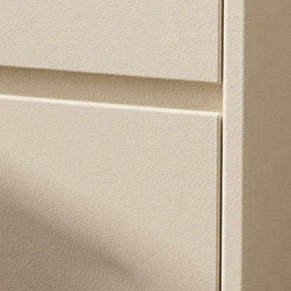 Contemporary Luxury Rectangle Microfiber Leather Solid Wood Plastic Metal Nightstand 2-Drawer For Bedroom