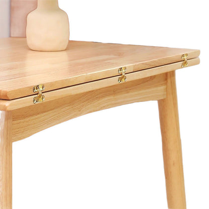 Modern Minimalist Rectangular Foldable MDF & Solid Wood Metal Dining Table For 2-6 Seats