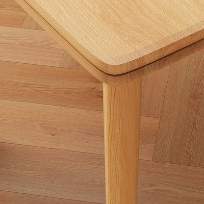 Modern Minimalist Rectangular Foldable MDF & Solid Wood Metal Dining Table For 2-6 Seats