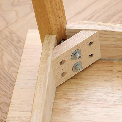 Modern Minimalist Rectangular Foldable MDF & Solid Wood Metal Dining Table For 2-6 Seats