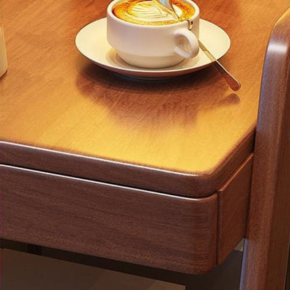Modern Minimalist Trapezoid Rubberwood Pine Wood Multi-Layer Boards Movable End Table 2-Tier For Bedroom