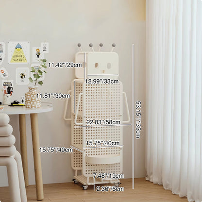 Contemporary Creative Kids Robot Iron PVC Bookshelf 3/4-Tier For Study