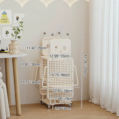 Contemporary Creative Kids Robot Iron PVC Bookshelf 3/4-Tier For Study