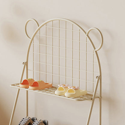 وحدة تخزين أحذية للأطفال من الحديد بتصميم دب شبكي عصري بثلاث طبقات للممر 