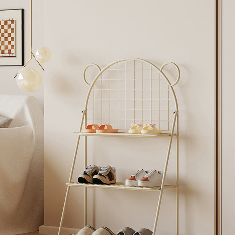 وحدة تخزين أحذية للأطفال من الحديد بتصميم دب شبكي عصري بثلاث طبقات للممر 