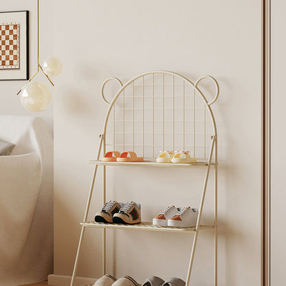 وحدة تخزين أحذية للأطفال من الحديد بتصميم دب شبكي عصري بثلاث طبقات للممر 