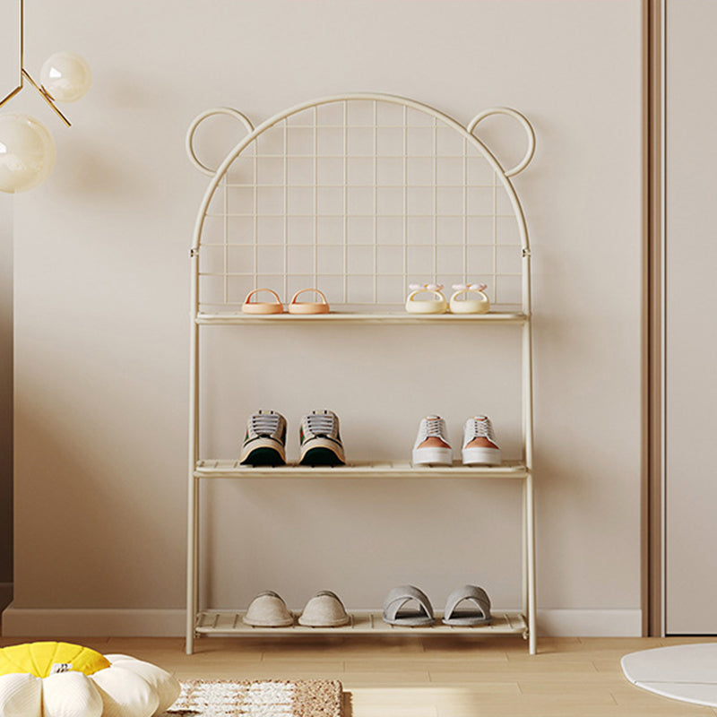 وحدة تخزين أحذية للأطفال من الحديد بتصميم دب شبكي عصري بثلاث طبقات للممر 