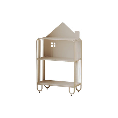 Modern Minimalist Large Capacity House Shape Iron Kids Floor-Standing Bookshelf 2/3-Shelf For Study