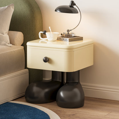 Modern Art Deco Wood MDF Kids Square Nightstand 1-Drawer For Bedroom