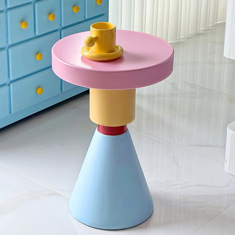 Contemporary Creative Wood Round Kids End Table 1-Tier For Living Room