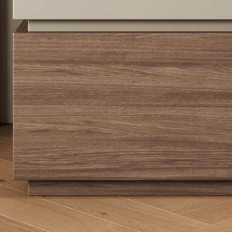 Modern Minimalist Wood Square Nightstand 2-Tier For Bedroom