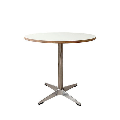 Modern Minimalist Wood Stainless Steel Aluminum Round Dining Table 1-Tier For Dining Room & Kitchen