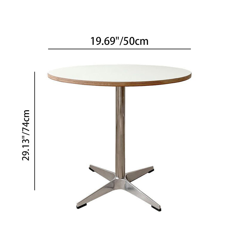 Modern Minimalist Wood Stainless Steel Aluminum Round Dining Table 1-Tier For Dining Room & Kitchen