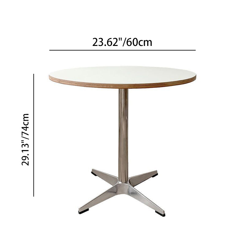 Modern Minimalist Wood Stainless Steel Aluminum Round Dining Table 1-Tier For Dining Room & Kitchen