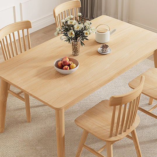 Modern Minimalist Rectangular Solid Wood Dining Table For Dining Room
